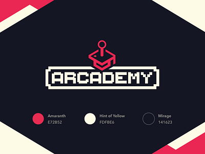 Arcademy 8bit design flat icon logo meetup pixel video games
