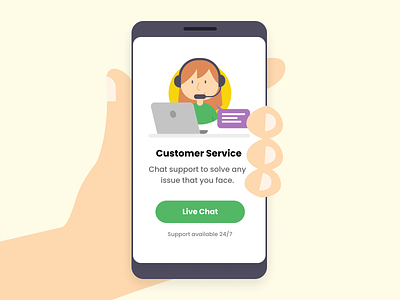 Live Chat Support Page app design flat illustration support page vector