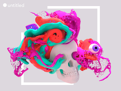 untitled 3d blender design eye skull