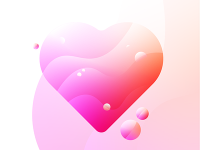 Happy Valentines Day design gradient heart illustration valentines vector