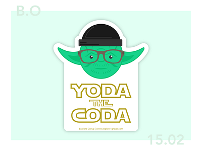 Yoda The Coda branding design illustration star wars sticker typography vector