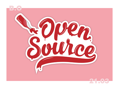 Open Source bottle design development illustration open source sauce typography vector