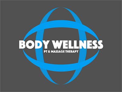 Body Wellness Logo blue fitness flat globe grey gym logo
