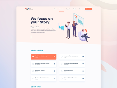Booking Accounting Service Page design ui user experience design user inteface ux web design