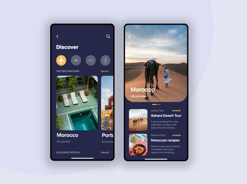 Travel App by Youness Jamal on Dribbble