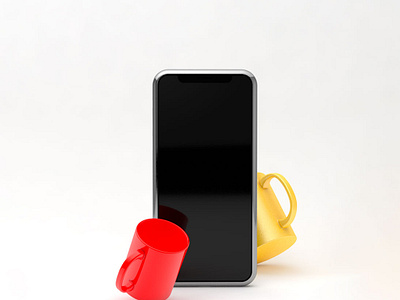 Mockup iPhone 10 and Mugs 3d iphone iphone 10 mockup