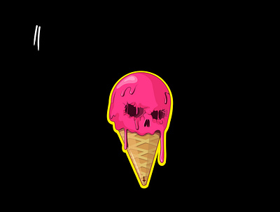 iceCrill design icecream illustration illustrator pink skull vcreative vector