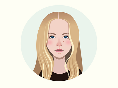 Portrait blond flat girl illustration portrait