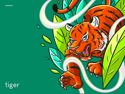 Tiger illustrate jungle poster tattoo tiger