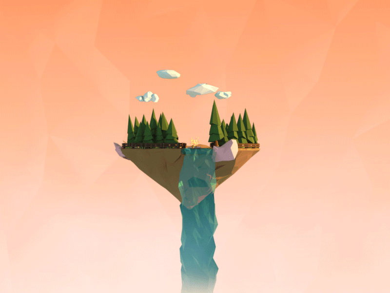 Another World 3d 3d animation 3ds animation isle landscape low poly low poly art motion motion graphics