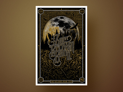 Zac Brown Band Poster: New York black gig poster gold illustration moon new york poster poster design roots zac brown band