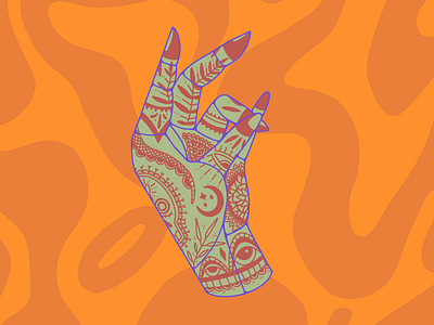 My kinda henna eyes hand henna illustration skull sticker warp