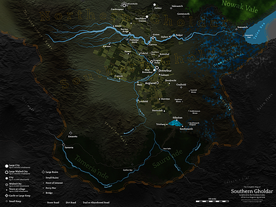 Southern Gholdar Fantasy Map - Summer cartography fantasy map