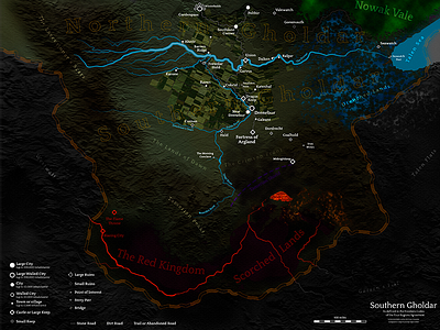 Southern Gholdar Fantasy Map - Autumn cartography fantasy map