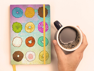 Illustration of Donuts art book artwork cookies cover cover artwork cover book cover design design digital donut donuts drawing illu illustration illustrator notebook painting