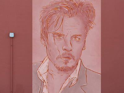 Portrait of Johnny Depp actor artwork digital digitalart drawing illustration illustrator johnnydepp krita man portrait sketch wacom wacom tablet
