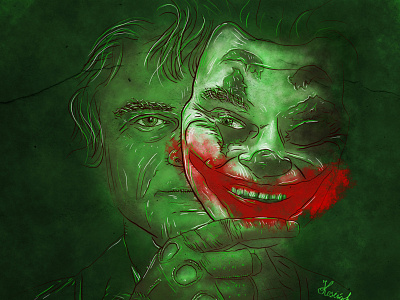 Portrait of Joker artwork design digital digitalart dramat drawing green illustration illustrator joker joker movie photoshop portrait wacom