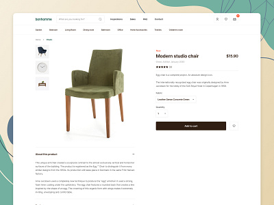 Shopify Ecommerce Store Template - Single Product clean ecommerce figma furniture green headless orange pwa shop shopify shopify store store template web