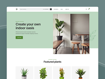 Shopify Ecommerce Store Template colors design ecommerce ecommerce shop figma green headless plants pwa shop shopify store template ui web