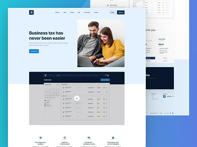 Complyant - Homepage Redesign blue branding colors design figma finances interface landing landing page playful redesign tax ui ux web web design website