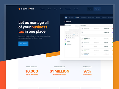 Complyant - Homepage Redesign ver.2 app branding colors design figma landing orange ui web webdesign website
