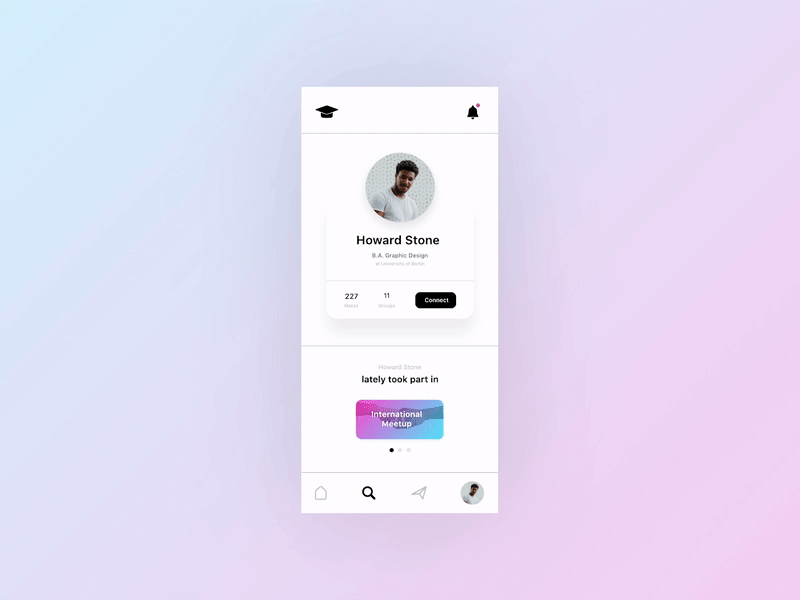 👤 Animation | User Profile animation app clean daily ui daily ui 006 gradient minimalistic social media student networking uidesign user profile uxdesign