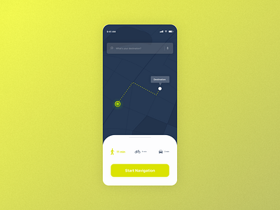 📍 UX Design | Location Tracker adobexd app dailyui dailyui 020 dailyuichallenge destination gps green lime location tracker madewithxd map mobile route ui ui design ux ux design