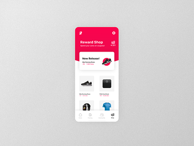 🏃🏻‍♂️ UX Design | Running App Reward Shop adobexd app branding coins design madewithxd mobile new release red rewards running app runward shop sport brands sports store ui ui design ux ux design