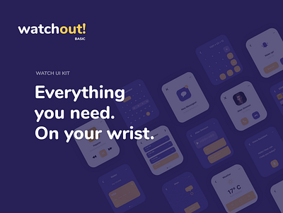 ⌚️ Apple Watch UI Kit | Watchout! Basic adobe xd app apple watch design discount madewithxd orange purple sale smart watch ui ui kit ui8 ux ux design watch