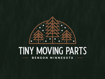 Tiny Moving Parts 🌲✨ badge badge logo band clothing merchandise nature nature badge pine tree stars tiny moving parts tshirt vintage badge
