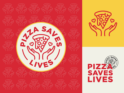 Pizza Saves Lives 🍕❤️ badge badgedesign fast food food icon iconography logo logo design love lover mark pizza pizza badge pizza box pizza branding pizza logo typography
