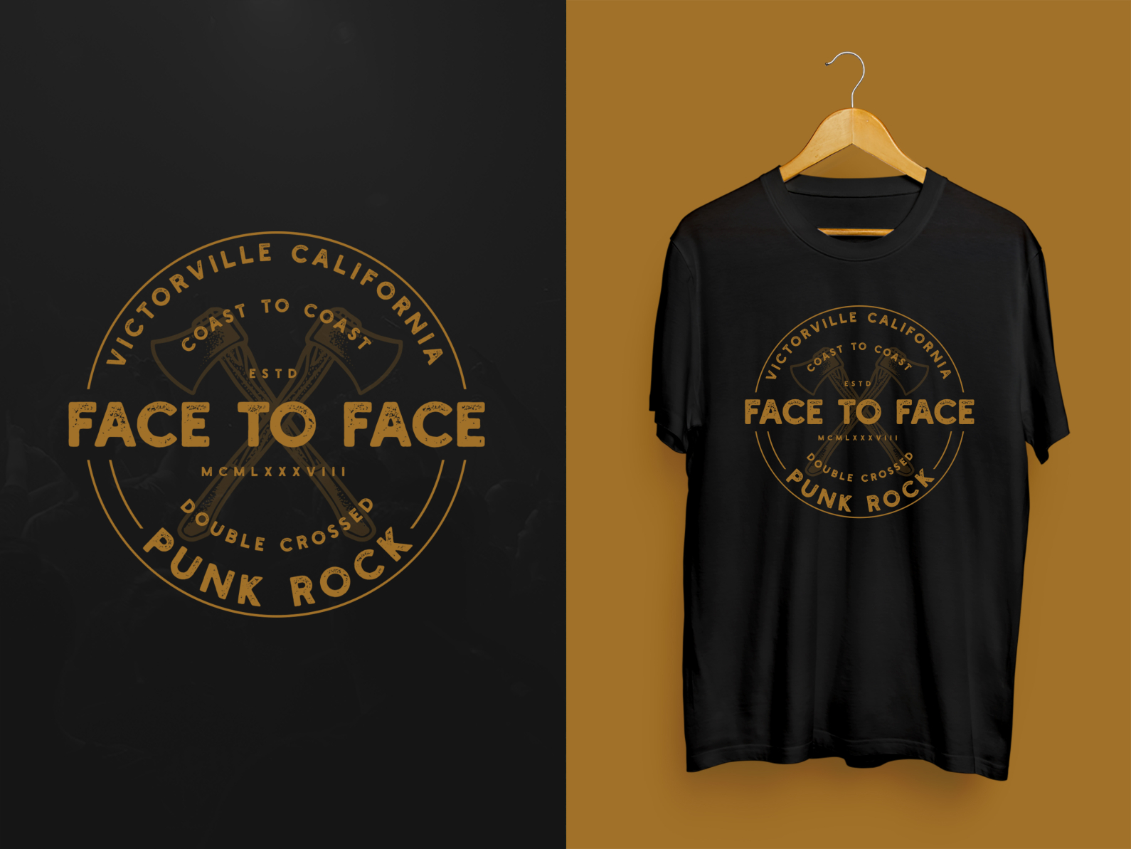 Face To Face Double Crossed Badge by Jake Warrilow on Dribbble