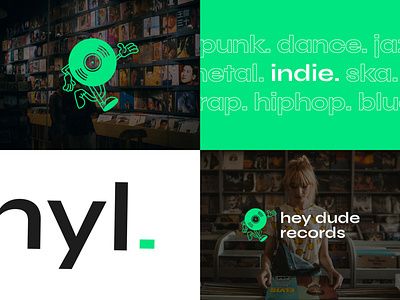 hey dude records branding style sheet badge brand style branding identity illustration logo logo design mascot record record store records style guide typography