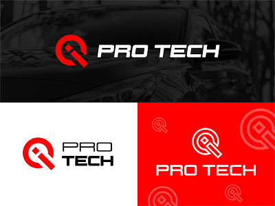 QI Pro Tech Logo auto autoglass badge branding business car car logo illustration letters logo logo design minimal modern modern logo modernist simplicity typography