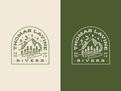 Thomas LaVine Rivers Badge 🏞️ merchandise mountain badge mountains national park nature nature badge nature illustration river river badge tree trees vintage badge vintage badges