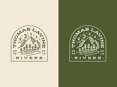 Thomas LaVine Rivers Badge 🏞️ merchandise mountain badge mountains national park nature nature badge nature illustration river river badge tree trees vintage badge vintage badges