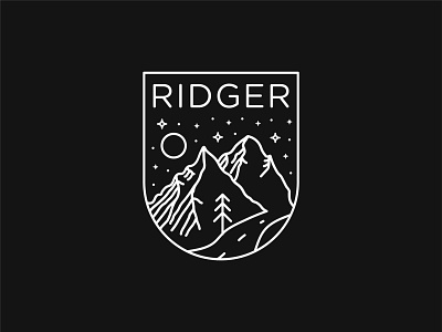 RIDGER Mountain Badge ⛰️✨ 🌲 badge badge logo mountain mountain badge sparkle sparkles