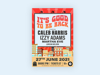 It's Good To Be Back Poster 🏖️ acoustic brighton concert diy emo gig poster gigposter hippie live music music poster poster art poster design posters punk typography