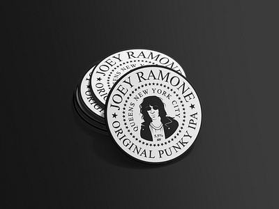 JOEY RAMONE ORIGINAL PUNKY IPA Beer Coaster badge coaster coaster design culture guitars icon joeyramone music musician new wave new york city punk music punkrock ramones scene theramones vintage badge