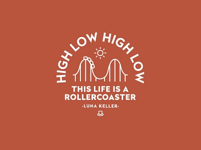 High Low High Low Badge 🎢 badge branding identity illustration lockup logo logo design merchandise rides rollercoaster type typography ui vintage badge