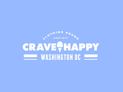 Crave Happy Clothing Lockup Exploration badge branding design ice cream identity illustration lockup logo logo design typography vector