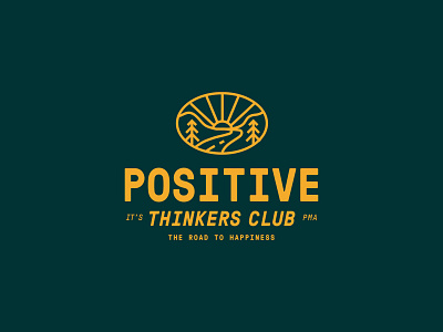 Positive Thinkers Club Badge badge badge design branding identity illustration logo logo design nature positive thinkers typography