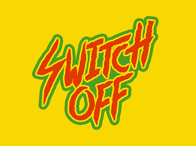 SWITCH OFF ⚡ lightning meditation sticker typography