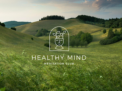 Healthy Mind Meditation Club badge logo mark meditation mind mindfulness nature