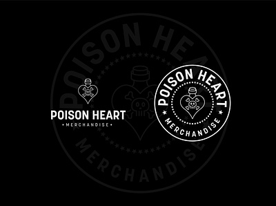 Poison Heart Merchandise Branding badge branding heart illustration logo poison ramones stars tattoo typography vintage