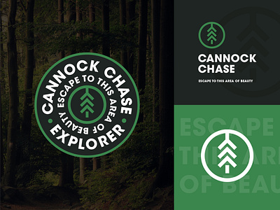 Cannock Chase Explorer Badge 🌲 adobe badge badge design beauty cannock chase explore font forest graphic design greenn badge minimalistic pine tree pines simple tree tree badge trees typography uk vintage badge