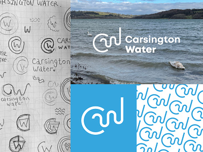 Carsington Water Logo blue brand branding clean designer fun icon illustration logo design logo mark modernist design monogram process sketch typography water water logo