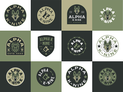 Alpha K-Nine Badge Ideas badge badge design branding design identity illustration lockup logo logo design typography ui vector