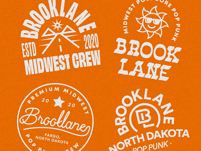 Brooklane Band Lockups badge band logo bold creative designer identity lockup mascot merchandise modernism pop punk screen print simple type typography vintage