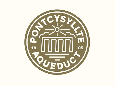 Pontcysyllte Aqueduct Badge adventure badge badge design badges bold bridge circle badge clean explore for fun fun history identity logo design modern travel type typography uk vintage badge